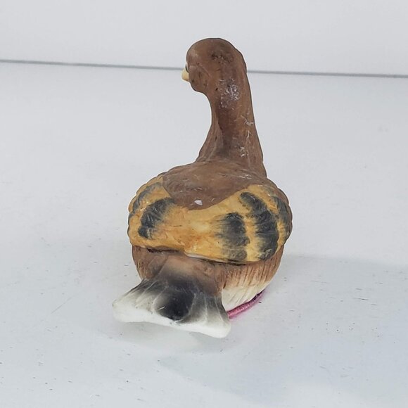 Vintage Duck Ceramic Figurine With Felt Base Brown Mallard Cottage Core - Picture 5 of 8